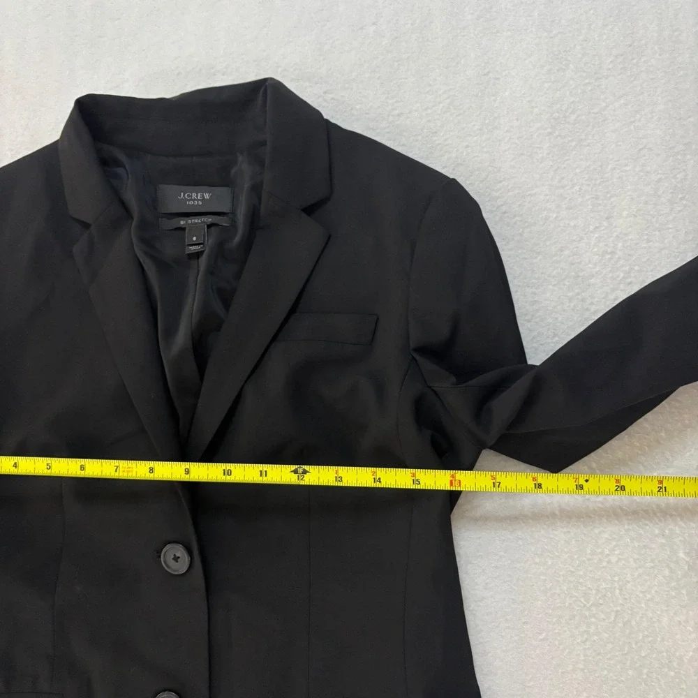 J.Crew 1035 Bi-Stretch Wool Blazer Black Two-Button Jacket 95961 Womens 6